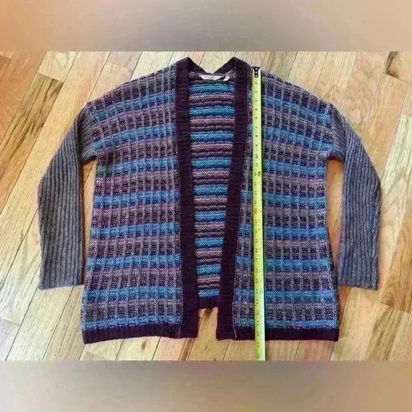 Soft Surroundings Women Size S/M Eirene Multicolor Plaid Fuzzy Sweater Cardigan - Picture 11 of 13